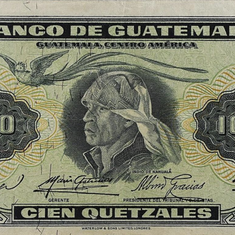 Imagen: billete de 100 quetzales de 1955